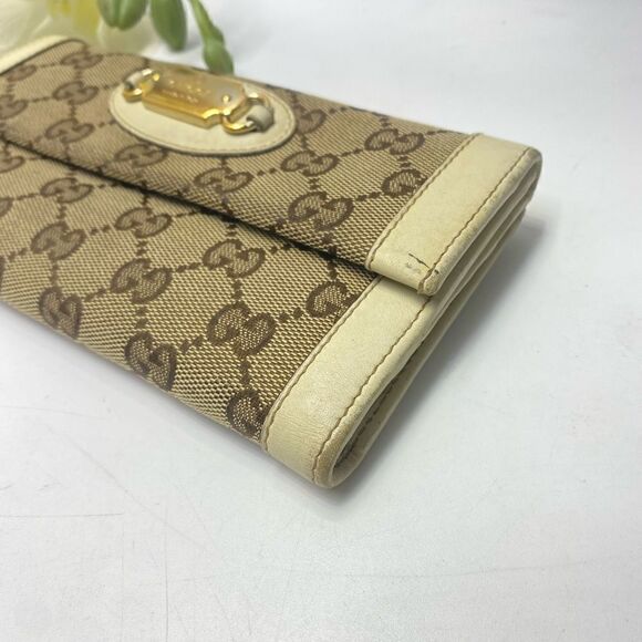 AUTHENTIC GUCCI GG Logo Front Flap Long Wallet - Picture 4 of 11